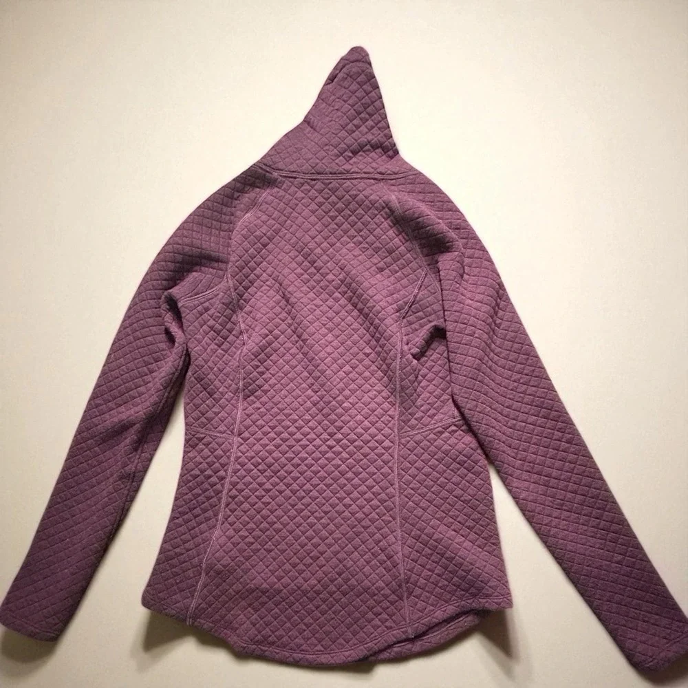 Women's Marmot Annie Quilted Funnel Neck Pullover Plum Purple M - Picture 6 of 8